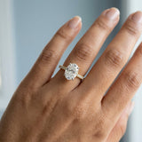 Two-Tone Oval Side-Edge Halo Ring Setting