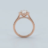 Oval Halo Diamond Pavé Engagement Ring Setting