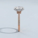 Two-Tone Oval Side-Edge Halo Ring Setting