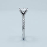 Princess Four-Prong Pavé Engagement Ring Setting