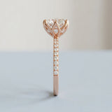 Round Petal Pavé Lab-Grown Diamond Ring — 2.00 ct Centre Minimum