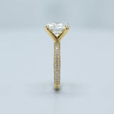 Oval Three-Row Pavé Engagement Ring Setting