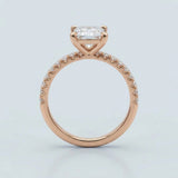 Princess Four-Prong Pavé Engagement Ring Setting