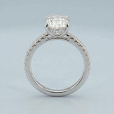 Two-Tone Oval Aerial-Halo Ring Setting