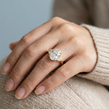 Oval and Half-Moon Lab-Diamond Ring Setting