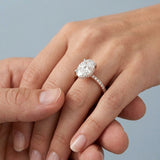 Two-Tone Oval Aerial-Halo Ring Setting