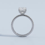 Emerald Hidden-Halo French Pavé Ring Setting