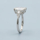 Radiant and Round Three-Stone Engagement Ring Setting