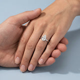 Pear Petite-Basket Hidden-Halo Ring Setting. Three prong. Two-tone