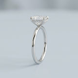Radiant Hidden-Halo Diamond Engagement Ring Setting