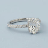 Two-Tone Oval Aerial-Halo Ring Setting