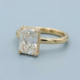 Radiant Hidden-Halo Diamond-Prong Ring Setting