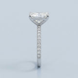 Radiant Three-Row Pavé Engagement Ring Setting