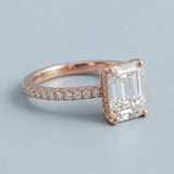 Emerald Hidden-Halo French Pavé Ring Setting