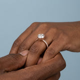 Round Petal Pavé Engagement Ring Setting