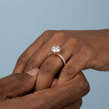Round Petal Pavé Lab-Grown Diamond Ring — 2.00 ct Centre Minimum