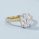 Two-Tone Oval Side-Edge Halo Ring Setting