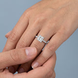 Princess Four-Prong Pavé Engagement Ring Setting