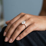 Two-Tone Oval Aerial-Halo Ring Setting