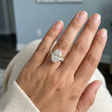 Oval Cathedral Halo Three-Row Pavé Ring Setting