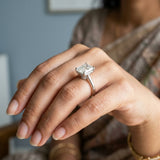 Radiant Hidden-Halo Engagement Ring Setting
