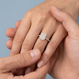 Radiant Hidden-Halo French Pavé Ring Setting