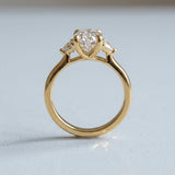 Oval and Half-Moon Lab-Diamond Ring Setting
