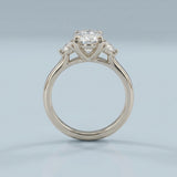 Oval and Half-Moon Lab-Diamond Ring Setting