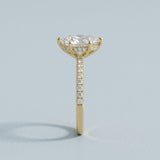 Marquise Hidden-Halo French Pavé Ring Setting