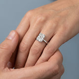 Radiant Hidden-Halo Diamond-Prong Ring Setting