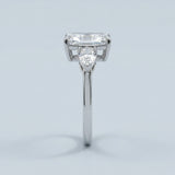 Radiant and Pear Lab-Grown Diamond Ring — 3.93 ct tw