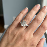 Radiant and Pear Lab-Grown Diamond Ring — 3.93 ct tw