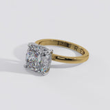 Solitaire Inspired Hidden Halo Cushion Brilliant Cut