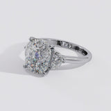 Cushion cut Three Stone Diamond Engagement Ring