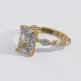 Radiant Cut Diamond With Unique Side Diamonds