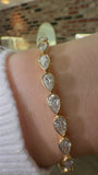 Pear shape Bezel Set Lab Grown Diamond Tennis Bracelet 4.50 cttw