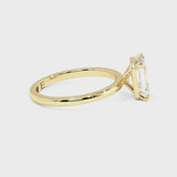 Clean Lines & Brilliance: Lab-Grown Emerald Cut Diamond Solitaire Ring