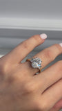 Two-Tone Oval Cut Diamond Three Stone Engagement Ring