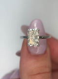 Radiant cut Diamond Hidden Halo