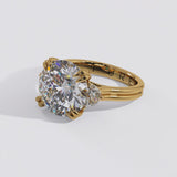 Round Three Stone Diamond Engagement Ring