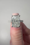 Perfect Hidden Halo Radiant Cut, French Cut Pavé sides, Polished Prongs