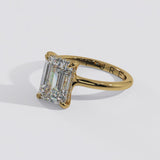 Solitaire Inspired Hidden Halo Emerald Cut