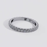 Single French Cut Pave diamond wedding band 2 mm +