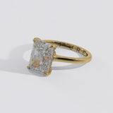 Radiant cut Diamond Hidden Halo