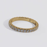 Single French Cut Pave diamond wedding band 2 mm +