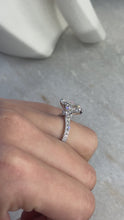Oval Cut Diamond Ring with Pave Band