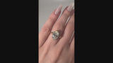 Shevron Oval cut Diamond and Hidden Halo Ring