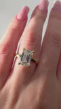 Eagle Claw Emerald Cut Diamond Solitaire Ring 2.00+ ct, D-E/VS