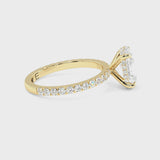 Hidden Halo Oval Brilliant Cut French Cut Pavè