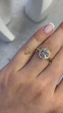 Lab-Grown Diamond Halo Ring with Birthstone Accent